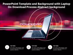 Powerpoint template and background with laptop on download process abstract background