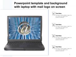 Powerpoint template and background with laptop with mail logo on screen