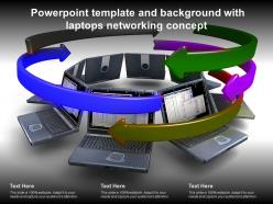 Powerpoint template and background with laptops networking concept