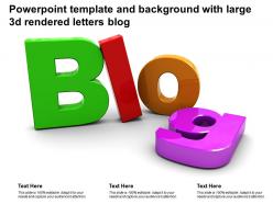 Powerpoint template and background with large 3d rendered letters blog