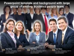 Powerpoint Template And Background With Large Group Of Smiling Business People Team