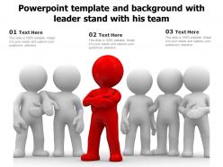 Powerpoint template and background with leader stand with his team