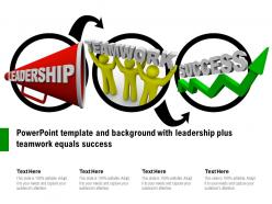 Powerpoint template and background with leadership plus teamwork equals success
