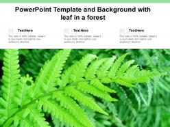 Powerpoint template and background with leaf in a forest