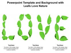 Powerpoint template and background with leafs love nature
