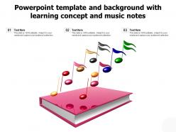 Powerpoint template and background with learning concept and music notes