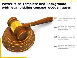 Powerpoint template and background with legal bidding concept wooden gavel