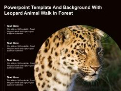 Powerpoint template and background with leopard animal walk in forest