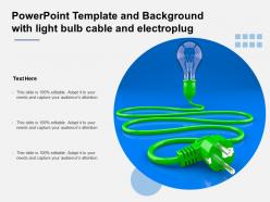 Powerpoint template and background with light bulb cable and electroplug