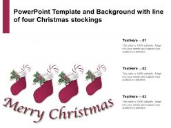 Powerpoint template and background with line of four christmas stockings