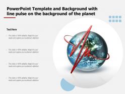 Powerpoint template and background with line pulse on the background of the planet