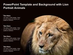 Powerpoint template and background with lion portrait animals