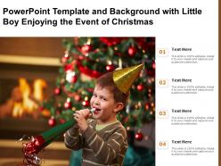 Powerpoint template and background with little boy enjoying the event of christmas