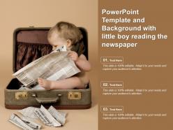 Powerpoint Template And Background With Little Boy Reading The Newspaper