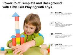 Powerpoint template and background with little girl playing with toys