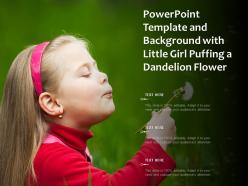 Powerpoint template and background with little girl puffing a dandelion flower