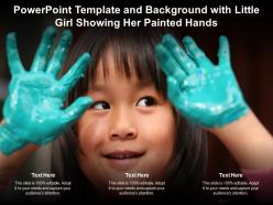 Powerpoint template and background with little girl showing her painted hands