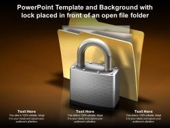 Powerpoint template and background with lock placed in front of an open file folder