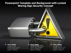 Powerpoint template and background with locked waring sign security concept