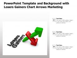 Powerpoint template and background with losers gainers chart arrows marketing