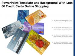 Powerpoint template and background with lots of credit cards online shopping