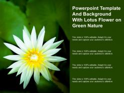 Powerpoint template and background with lotus flower on green nature
