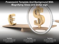 Powerpoint template and background with magnifying glass and dollar sign