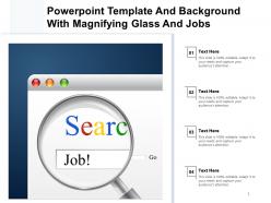 Powerpoint template and background with magnifying glass and jobs