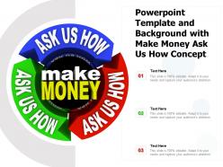 Powerpoint template and background with make money ask us how concept