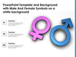 Powerpoint template and background with male and female symbols on a white background