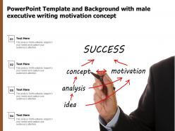 Powerpoint template and background with male executive writing motivation concept
