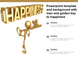 Powerpoint template and background with man and golden key to happiness
