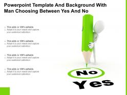 Powerpoint template and background with man choosing between yes and no