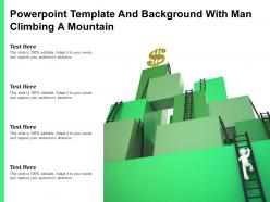Powerpoint template and background with man climbing a mountain