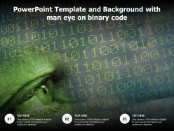 Powerpoint template and background with man eye on binary code