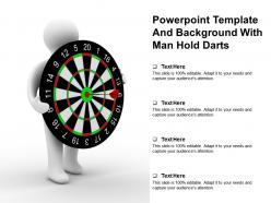 Powerpoint template and background with man hold darts