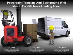 Powerpoint template and background with man in forklift truck loading a van