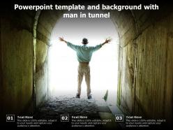 Powerpoint template and background with man in tunnel