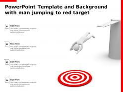 Powerpoint template and background with man jumping to red target