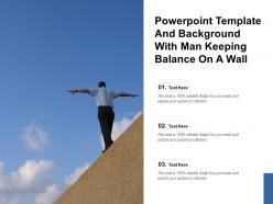 Powerpoint template and background with man keeping balance on a wall