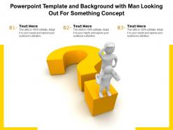 Powerpoint template and background with man looking out for something concept