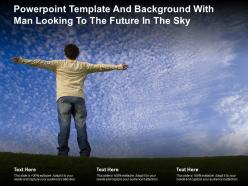 Powerpoint template and background with man looking to the future in the sky