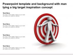 Powerpoint template and background with man lying a big target inspiration concept