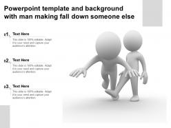 Powerpoint template and background with man making fall down someone else