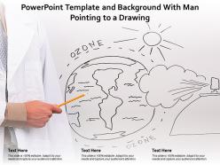 Powerpoint template and background with man pointing to a drawing