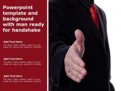 Powerpoint template and background with man ready for handshake