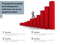Powerpoint template and background with man run up on graph business