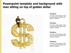Powerpoint template and background with man sitting on top of golden dollar