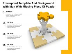 Powerpoint template and background with man with missing piece of puzzle