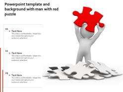 Powerpoint template and background with man with red puzzle